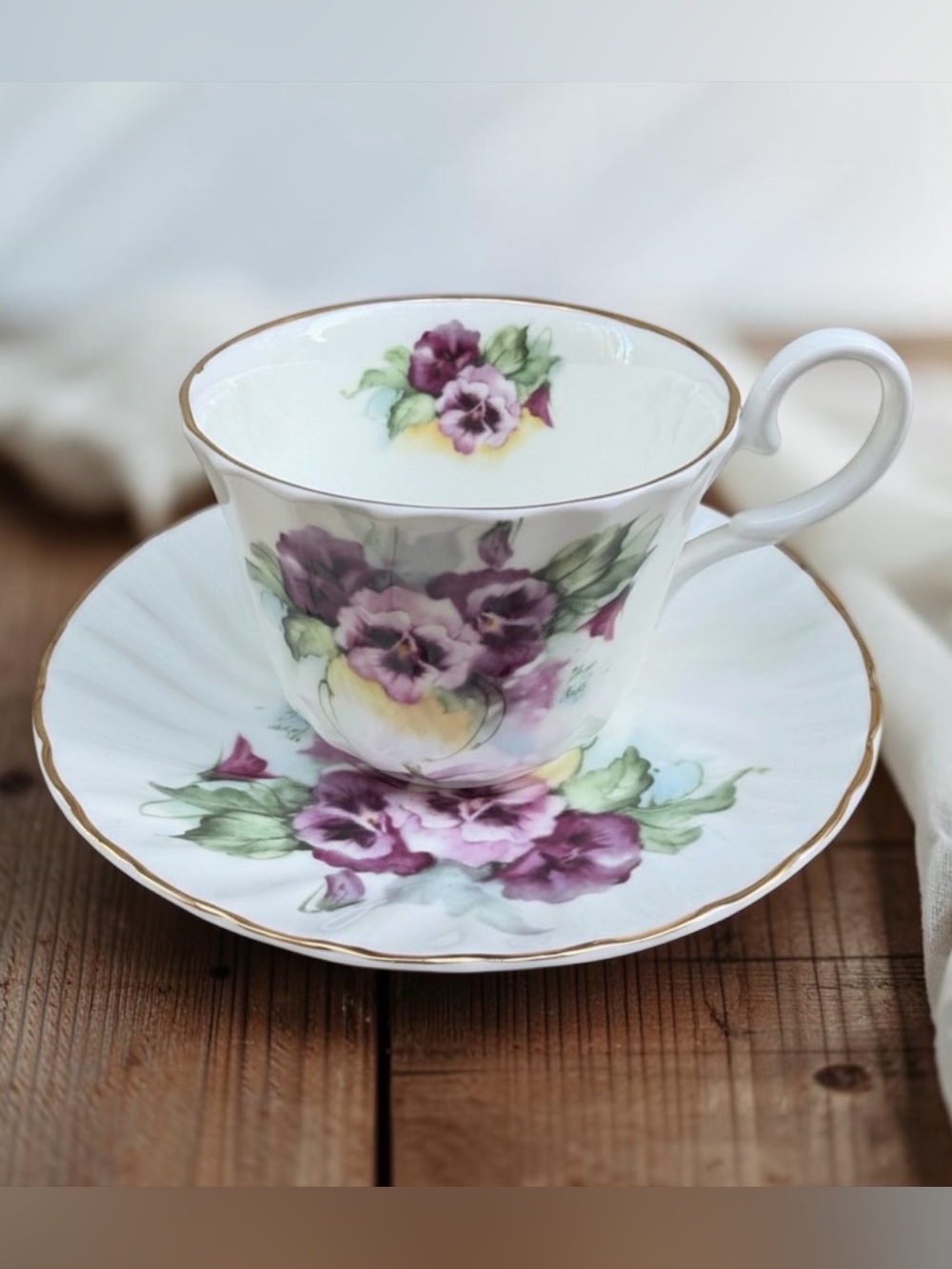 Royal Patrician Pansy Tea Cup & Saucer Fine Bone China made in England